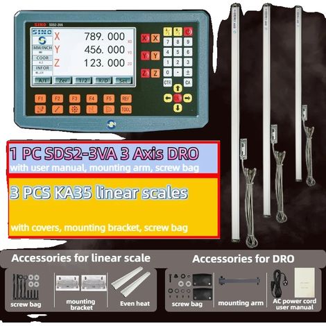 Système DRO 3 axes, Mesure de haute précision, Application polyvalente (1/2)