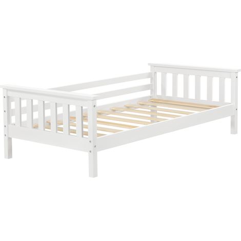 Letto per bambini con rete a doghe, struttura in legno di pino bianco, 70 x 140 cm 030005447