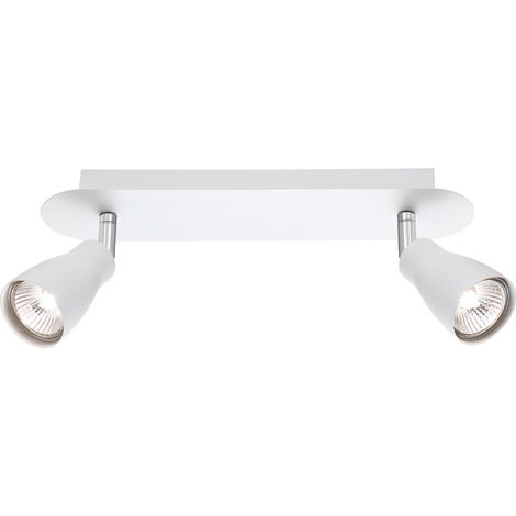 Merano Fontana Spot de Plafond Twin 2 Lumières Aluminium Blanc Mat GU10 2x50W