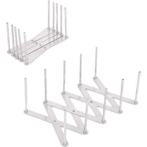 Support à côtes, porte-couvercles (lot de 2), support à côtes en acier inoxydable, support pour couvercles de casseroles, longueur ajustable, compatible lave-vaisselle (1/4)