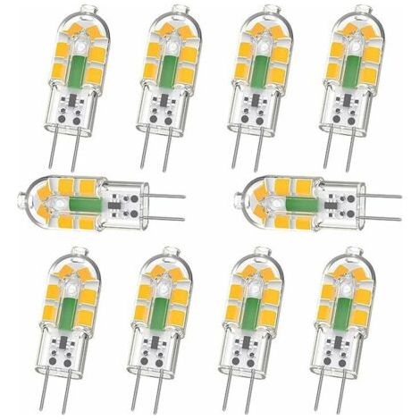 LaBlanc - Confezione da 10 lampadine LED G4, 2W 240LM, equivalenti a lampadine alogene G4 da 20W, bianco caldo 3000K, AC/DC 12V, senza sfarfallio, non dimmerabili (1/5)