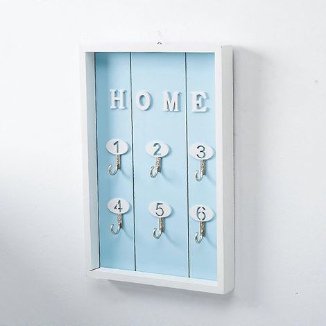 Crochets Command® muraux, porte-clés mural, étagère flottante en bois, bleu, pour la décoration intérieure et les articles ménagers (1/4)