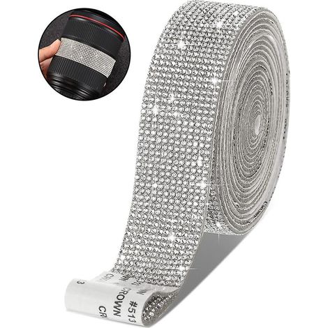 Bandes de strass autocollantes, ruban de cristal brillant argenté (1/5)