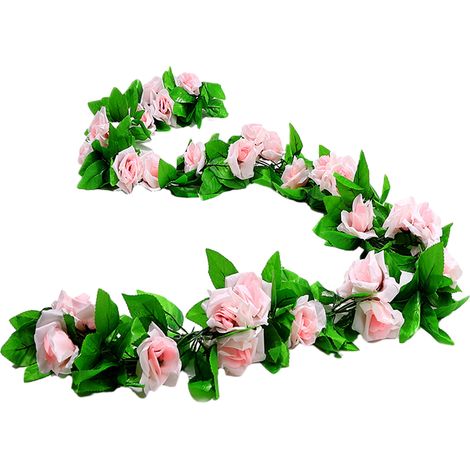 Plantas artificiales de enredadera rosa, 240 cm, paquete de 4, flores artificiales, para bodas, fiestas en casa, jardines y decoraciones artísticas artesanales. (1/5)