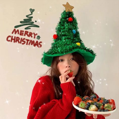 Gorros de Papá Noel - Decoraciones navideñas - Diademas navideñas - Adornos navideños - Artículos navideños - Gorros para el árbol de Navidad