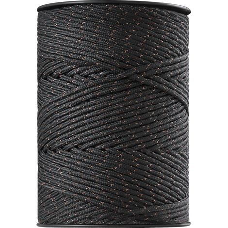 VEVOR Fil de Cloture Electrique, 305 m, Corde en Fibre de Polyester Tissee et Fil de Cuivre a 2 Brins, Diametre 6,35 mm, Resistance a la Rouille, Corde de Cloture Solide pour Chevaux, Bovins, Betail
