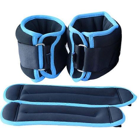 1 paire de poids pour chevilles, musculation, poids pour poignets, sacs de sable ajustables, course, marche, bleu, noir, 1 kg YMMR (1/5)