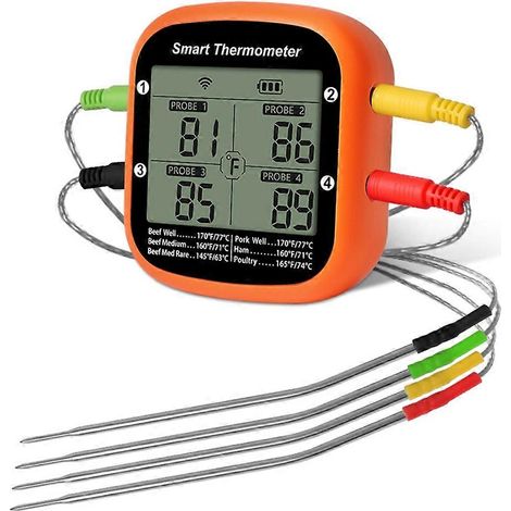 Intelligentes Fleischthermometer, kabellos, digital, mit zwei Sonden, Sofortanzeige, App-Steuerung, Timer-Alarm (1/5)