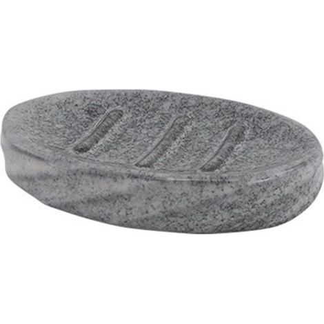 Trade Shop - Seifenschale, Seifenhalter aus Keramik, gestreift, Marmoreffekt, oval, Badezimmer 87796 -