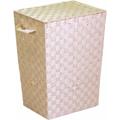 Cesto Portabiancheria in poliestere crema rettangolare cm 40x30xh53 (1/4)