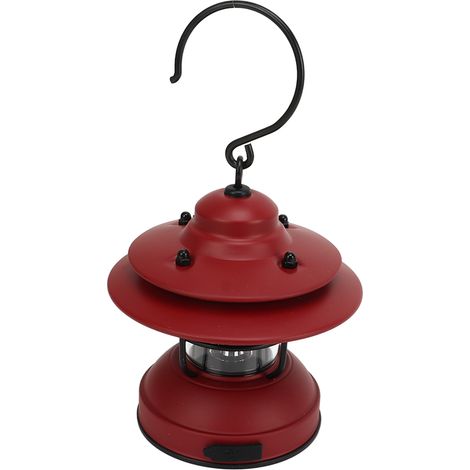Retro-Campinglampe, wasserdicht (IPX4), 35–100 Lumen LED, tragbare Hängelampe, ideal zum Campen, mattrot (1/4)