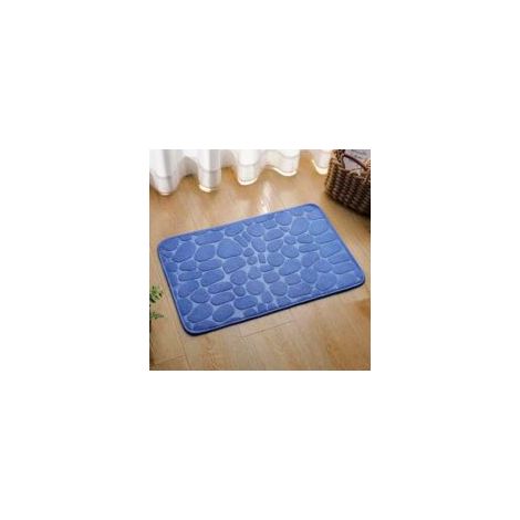 Tappetino da bagno in memory foam blu, 40 x 60 cm, 1 pezzo, altamente assorbente, antiscivolo, adatto per bagno e soggiorno. - Crezuo