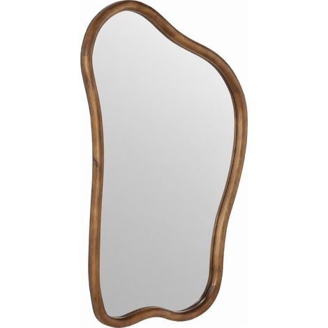 Miroir organique en bois brun - brun (1/4)