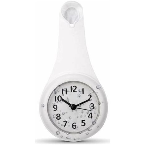 Horloge murale étanche Agatige, horloge de salle de bain étanche, petite horloge murale à ventouse pour salle de bain, chambre (1/5)