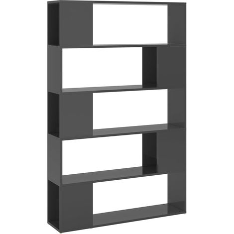 Maison Exclusive - Bücherregal Raumteiler Hochglanz-Grau Holzwerk