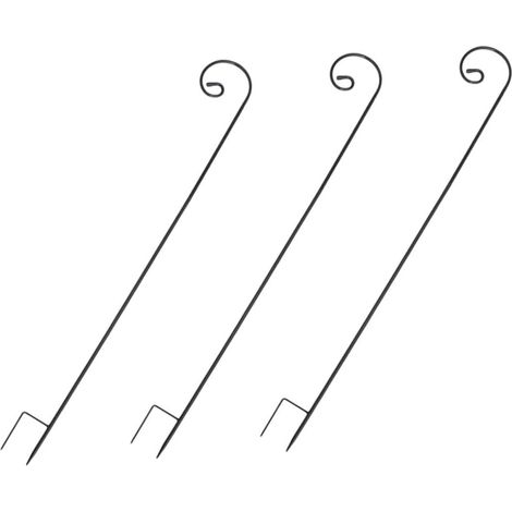 3pièces Crochets De Jardin Fer Support Pour Lanternes Plantes Et Mangeoires à Oiseaux De Résistant Et Facile à Installer Décoration Extérieure Élégante Pour Terrasse Et (1/5)