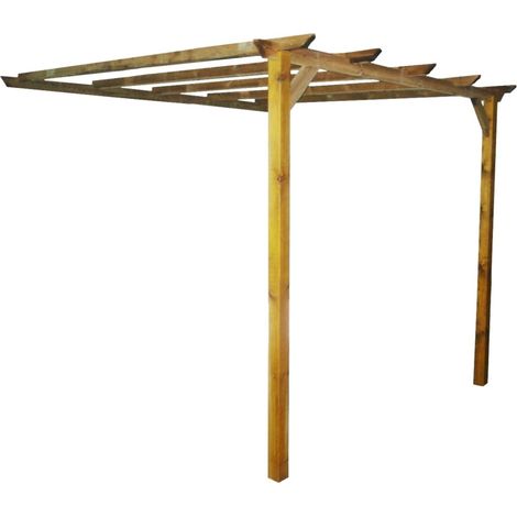 pergola da giardino adossata in legno, 280x300 cm.