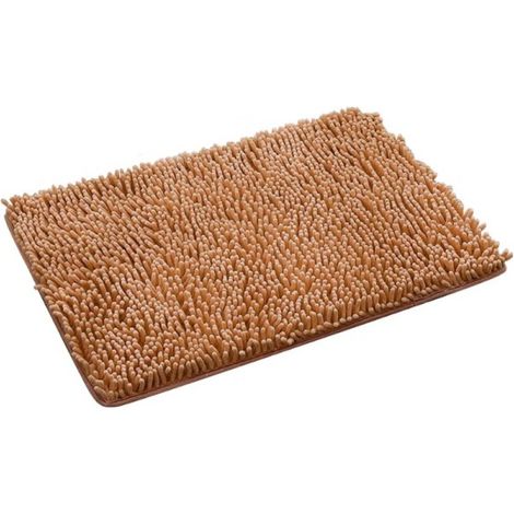 1 Tapis de bain 50x30 cm, Chenille absorbante, Dos antidérapant, Séchage rapide, Pour salle de bain (1/5)