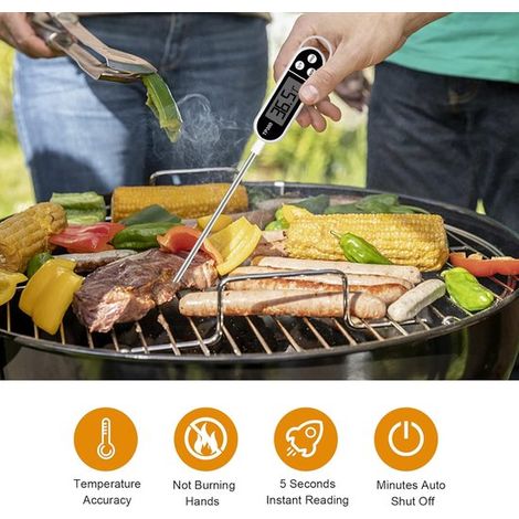 Termómetro digital de cocina: termómetro preciso para carne y alimentos con pantalla LCD para barbacoa, parrilla y cocción. (1/5)