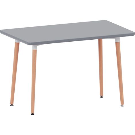 Batley 4 Seater Square Dining Table MDF Solid Beech Wood Dining Kitchen Furniture, Grey