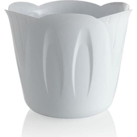 Ac-Deco – Cache-pot MIMOSA 30 cm – Blanc – Polypropylène – Hauteur 24 cm – Contenance 9 L – Résistant aux chocs et à la lumière