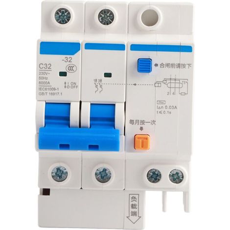 Disjoncteur différentiel RCCB 30 mA – 40 A, type AC, monophasé, pour réseau domestique et rural, montage sur rail DIN (1/5)