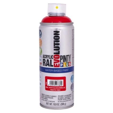PINTURA EN SPRAY PINTYPLUS EVOLUTION WATER-BASED 520cc RAL 3020 ROJO TRÁFICO (1/5)
