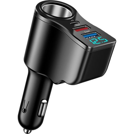 4 en 1 Chargeur Allume Cigare USB 106W Cigare Charge PD3.0 Rapide Chargeur Voiture 90W KFZ Allume 66W 2 Port USB A 30W USB C 3.1A Adaptateur Prise Automobile pour iPhone 17 16 15 Samsung Macbook GPS (1/5)