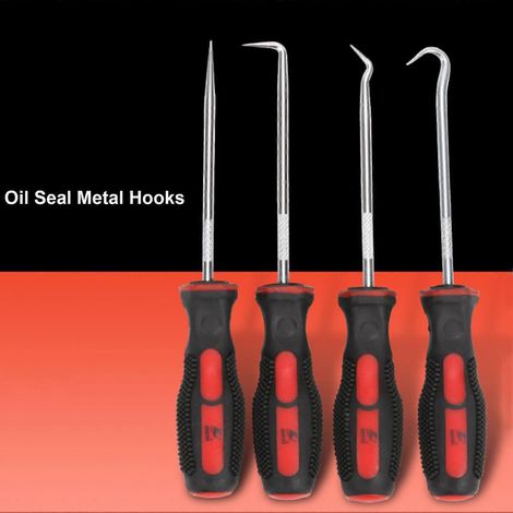 4 Metallhaken mit O-Ringen zum Entfernen von Dichtungen, Autoreparaturwerkzeug, Hakenschraubendreher, 4-teiliges Set