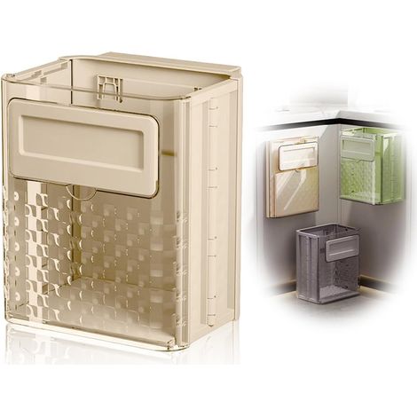 Cestino pieghevole da appendere, per cucina/auto/camera da letto/bagno Cestino piccolo pieghevole in plastica da appendere (bianco sporco) (1/5)