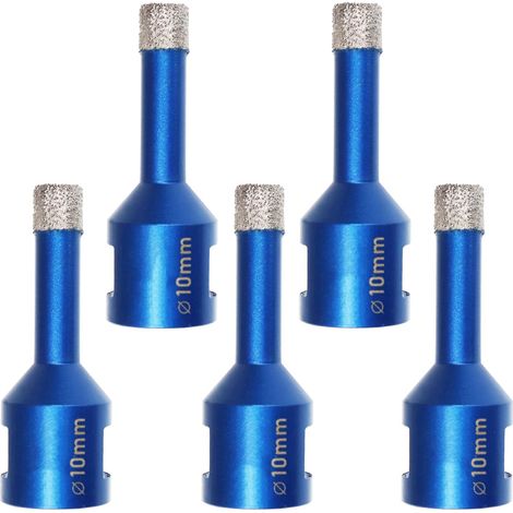 5 stück Diamant Fliesenbohrer 10mm -  M14 Diamantbohrer Lochsäge für Fliesen Porzellan Keramik Marmor Granit Bohrungen, für Winkelschleifer (1/5)
