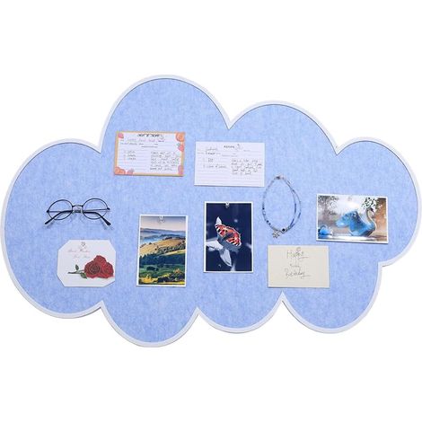 1 panneau D'Affichage Mignon pour Murs Tableau D'Affichage Décoratif en Feutre Nuage de 90x60cm Autocollant pour Photos Mémos et Messages au Bureau Ou à la Maison (Bleu) (1/5)