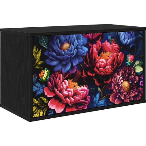 Wall-mounted TV Cabinet KIEL 69 x 33 x 40 cm Black Oak vidaXL (1/5)