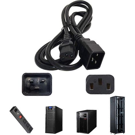 Rallonge de 1,8 m / 5,9 pi pour câble d'alimentation IEC320, adaptateurs C20 mâle vers C13 femelle (1/4)