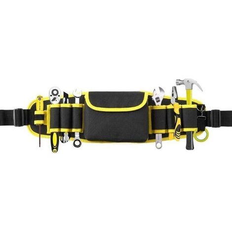 Sacoche à Outils Professionnelle, Réglable Porte-Outil Sac de Ceinture, Sac à outils Sacoche, Ceinture à Outil d'électricien, Pochette à Outils Organisateur, Sac de Ceinture de Jardin(Jaune)