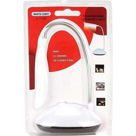 Lampe de bureau LED mini à piles pour la lecture et les études, lumière douce pour les yeux, idéale pour le bureau, la maison, l'université ou la résidence étudiante.