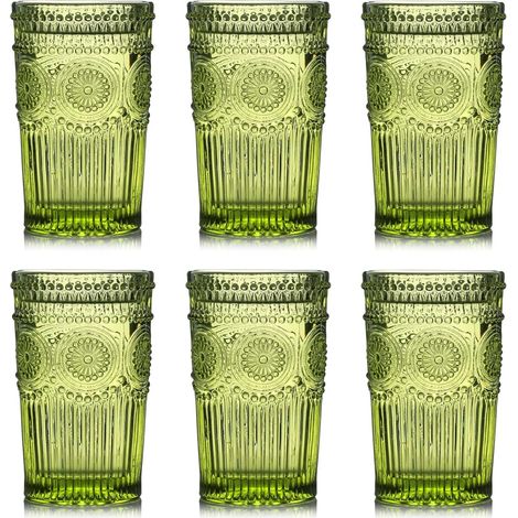 Lot de 6 Verres Colorés en Verre 350 ml
