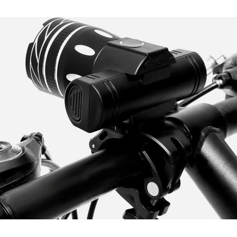 Phare Vélo - Rechargeable USB - Batterie Lithium Amovible - 3 Modes Éclairage - Noir - 1 Pièce (1/4)