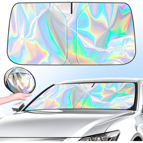 140 70cm Pare Soleil Voiture Pare Brise, Pliable Pare Soleil Pare Brise, Pare Brise Voiture Avant IntéRieur, Parapluie Pare Soleil Voiture Anti UV pour La Plupart des Voitures,SUV et Monospaces (M)
