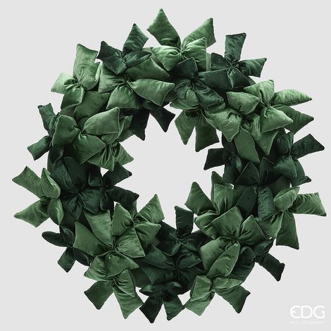 EDG Enzo De Gasperi Corona Natalizia con Fiocchi Ø80 cm Verde – Decorazione di Natale (1/2)