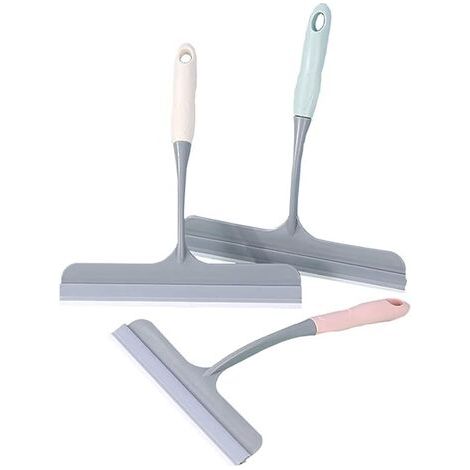 Lot de 3 raclettes en silicone pour usage domestique, raclette de douche en silicone sans traces, raclette pour fenêtre de salle de bain, raclette pour fenêtre et carrelage (1/5)
