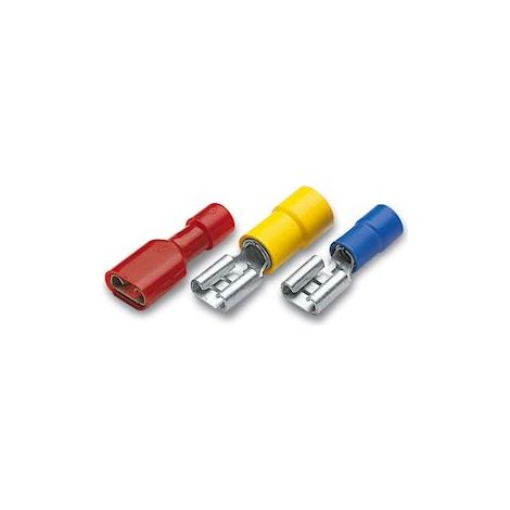 Clip mâle rond rouge (0,25 à 1,5 mm²) - Diam. 4 mm (RFBM4)