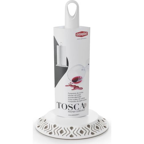 Stefanplast PORTAROTOLO DA CUCINA TOSCA bianco/tortora chiaro