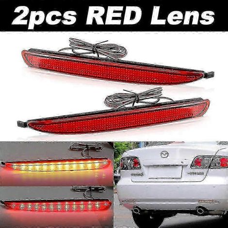 Jeu de 2 feux arrière à LED compatibles avec Mazda 6 (2003-2008), lentille rouge, réflecteur de pare-chocs arrière, feu stop, édition 0910 DPWHBYV (1/4)