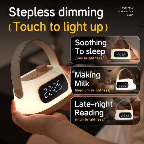 Lanterne de secours en cas de panne de courant, veilleuse portable et rechargeable pour chambre d'enfant avec variateur et horloge, lanterne de camping LED, éclairage d'urgence, lampe à suspendre et à (1/5)