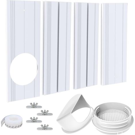 Kit de ventilation pour climatiseur portable, joint de fenêtre pour climatiseur pour tuyau d'échappement de 13/15 cm (5/5,9 pouces) de diamètre, kit de fenêtre pour climatiseur portable de longueur (1/5)