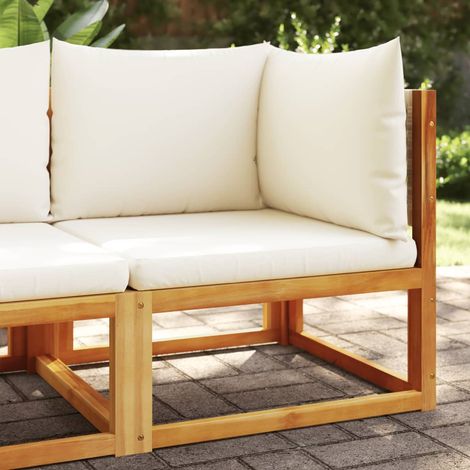 Garten-Ecksofa mit Kissen Massivholz Akazie vidaXL445738 (1/5)
