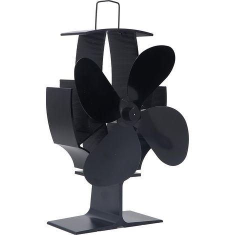 Ventilateur de poêle à bois à 4 pales, alimenté par la chaleur, puissant flux d'air, 1500 tr/min, silencieux, pour cheminée et grille de poêle.