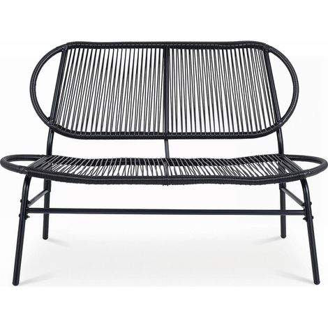 2-Seater Polyrattan Garden Bench, Ergonomic, 300kg Capacity (1/5)
