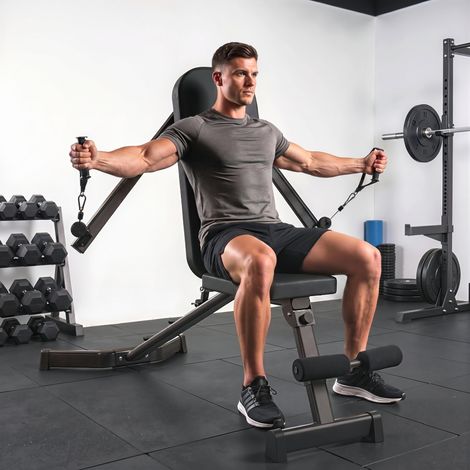 Banc de musculation pliable avec extension de jambes, dossier 3 positions, 3 niveaux de résistance, charge max 300 kg